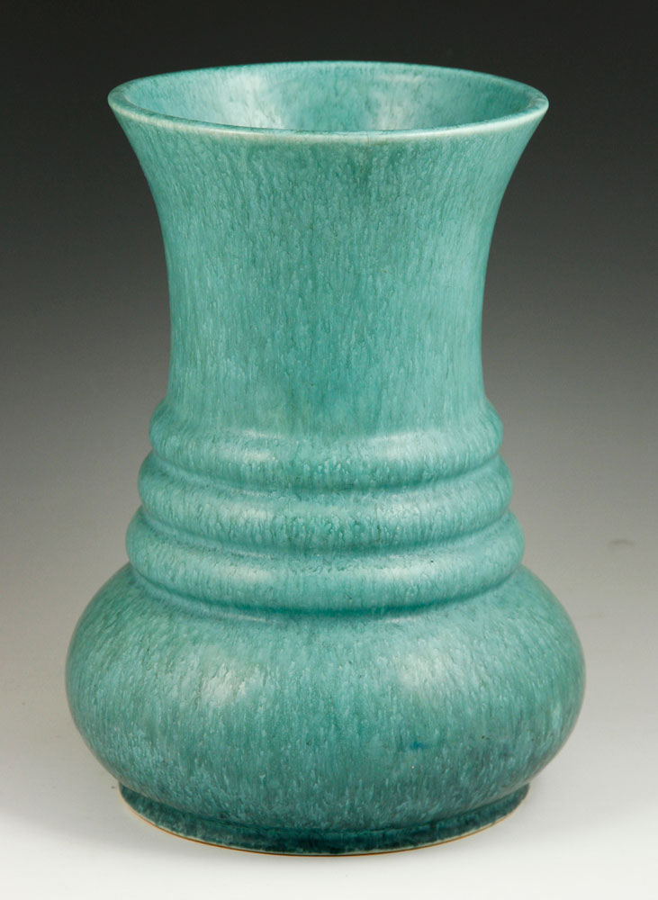 Appraisal: - Roseville Vase Roseville vase blue Tourmaline green glaze circa