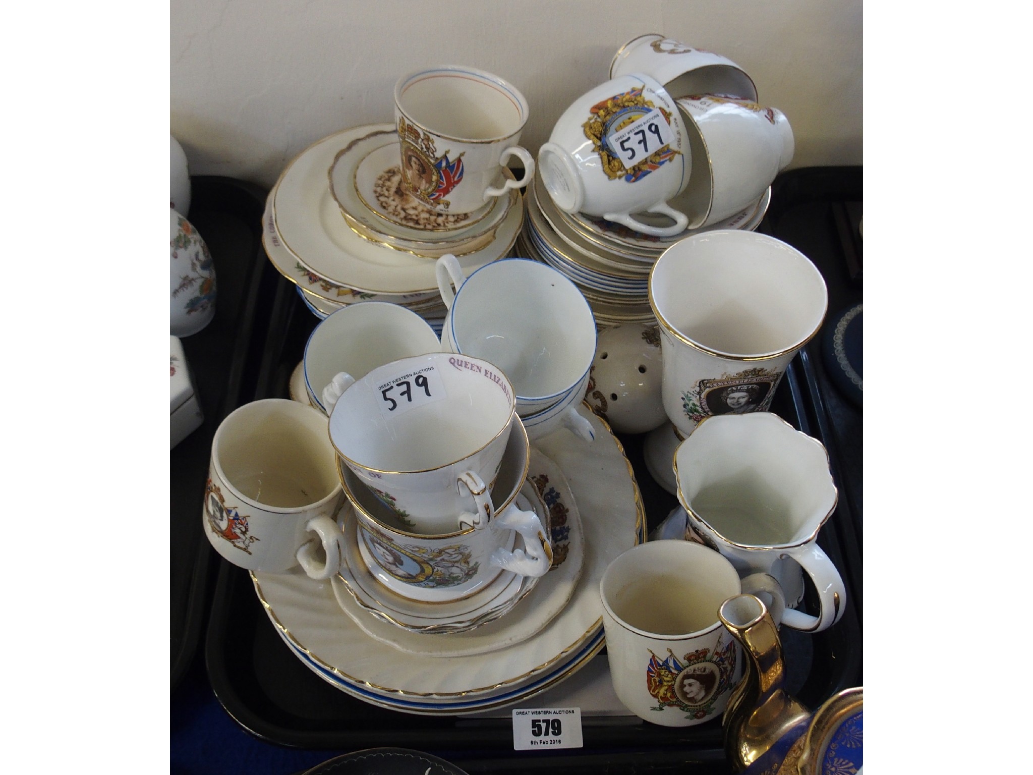 Appraisal: Assorted commemorative china including cups and saucers mugs plates etc