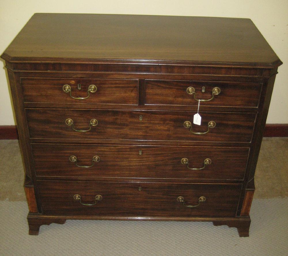 Appraisal: A GEORGE III MAHOGANY CHEST late th century the moulded