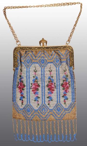 Appraisal: Beaded Victorian Lady's Purse with Floral Design Description French Clean