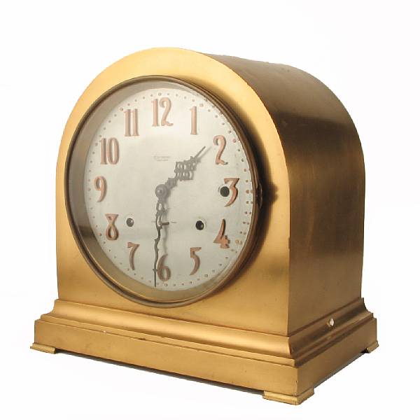 Appraisal: A Seth Thomas brass quarter chiming mantel clock height in