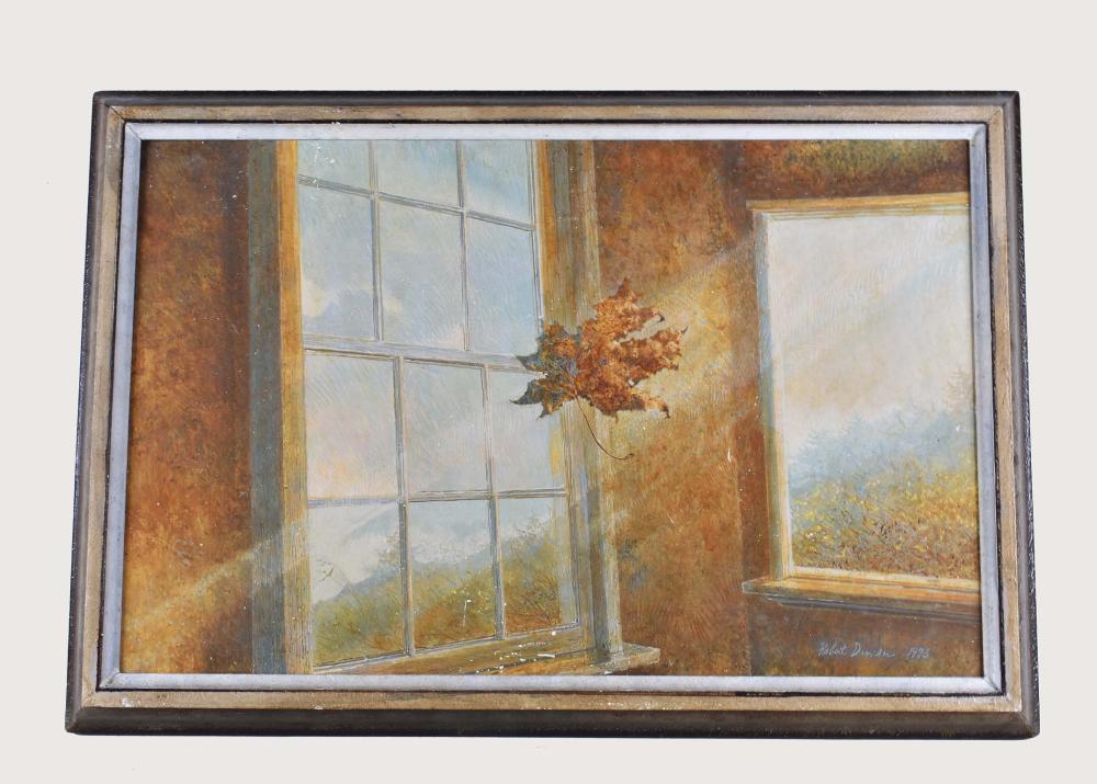 Appraisal: ROBERT DUNCAN AMERICAN B PAINTINGAutumn Window Signed dated l r