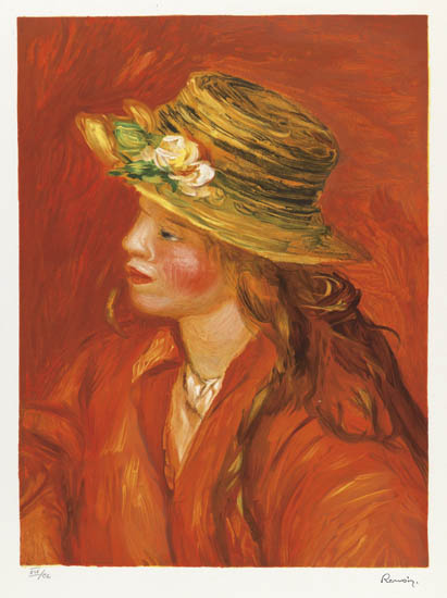 Appraisal: PIERRE-AUGUSTE RENOIR after Femme au chapeau de profil Color lithograph