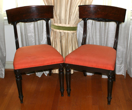 Appraisal: Pair of George IV Mahogany Side Chairs Second Quarter th