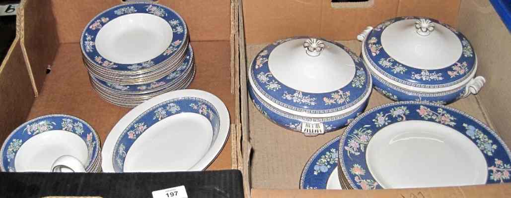 Appraisal: Wedgwood Blue Siam Part Dinner Set incuding Turreens Platters etc