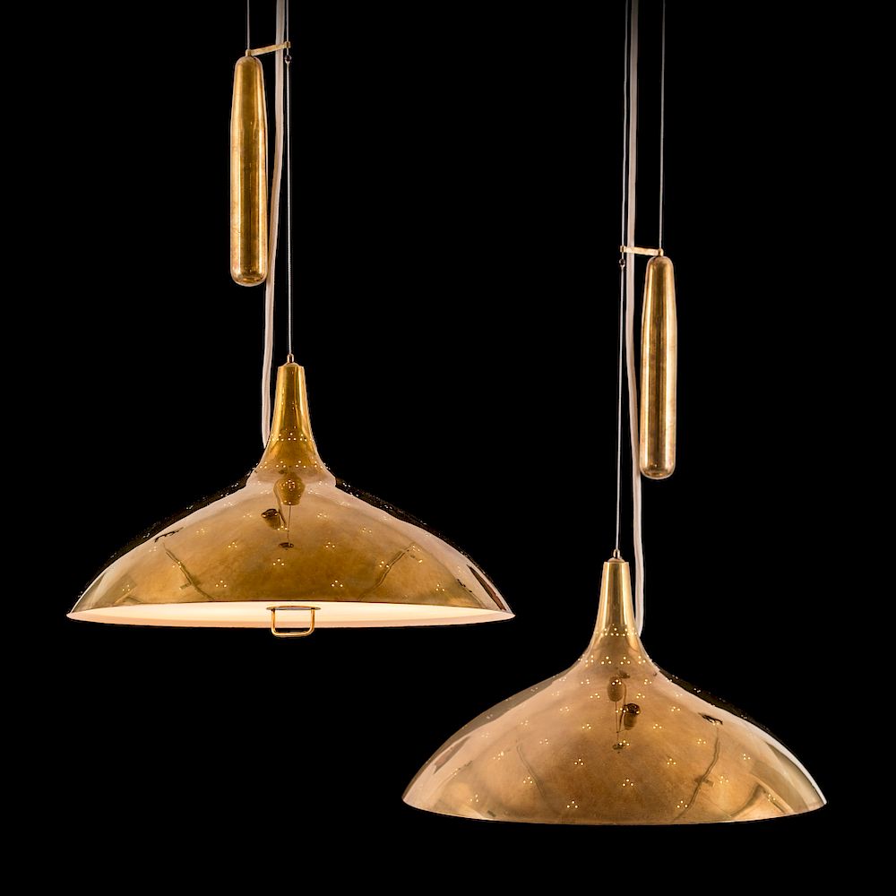 Appraisal: Paavo Tynell Set of two early elevator lamps designed by