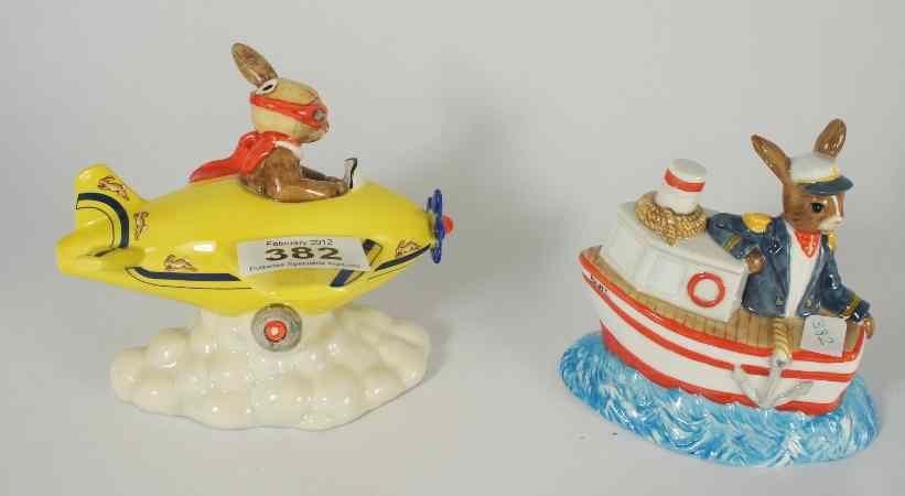 Appraisal: Royal Doulton Bunnykins Figures Chocs Away DB ear missing and