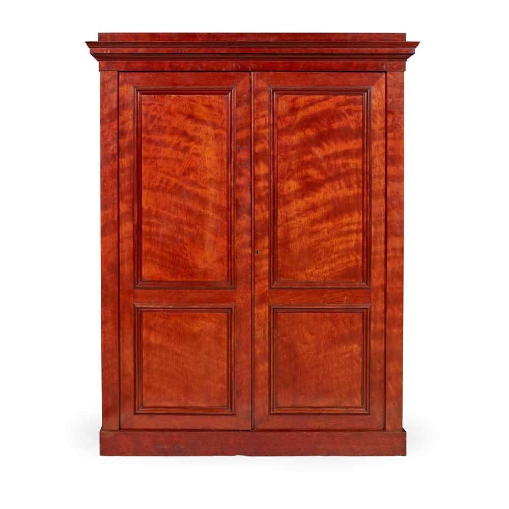 Appraisal: VICTORIAN MAHOGANY WARDROBE TH CENTURY the moulded cornice above a