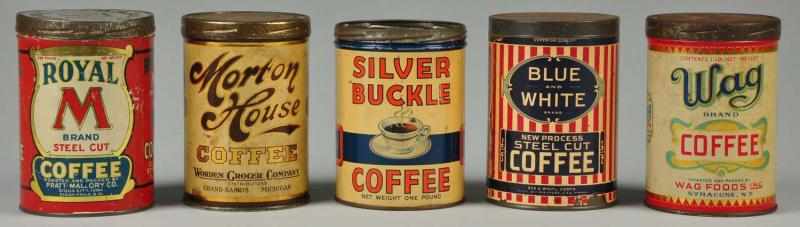 Appraisal: Lot of -Pound Coffee Tins Description Includes Morton House Wag