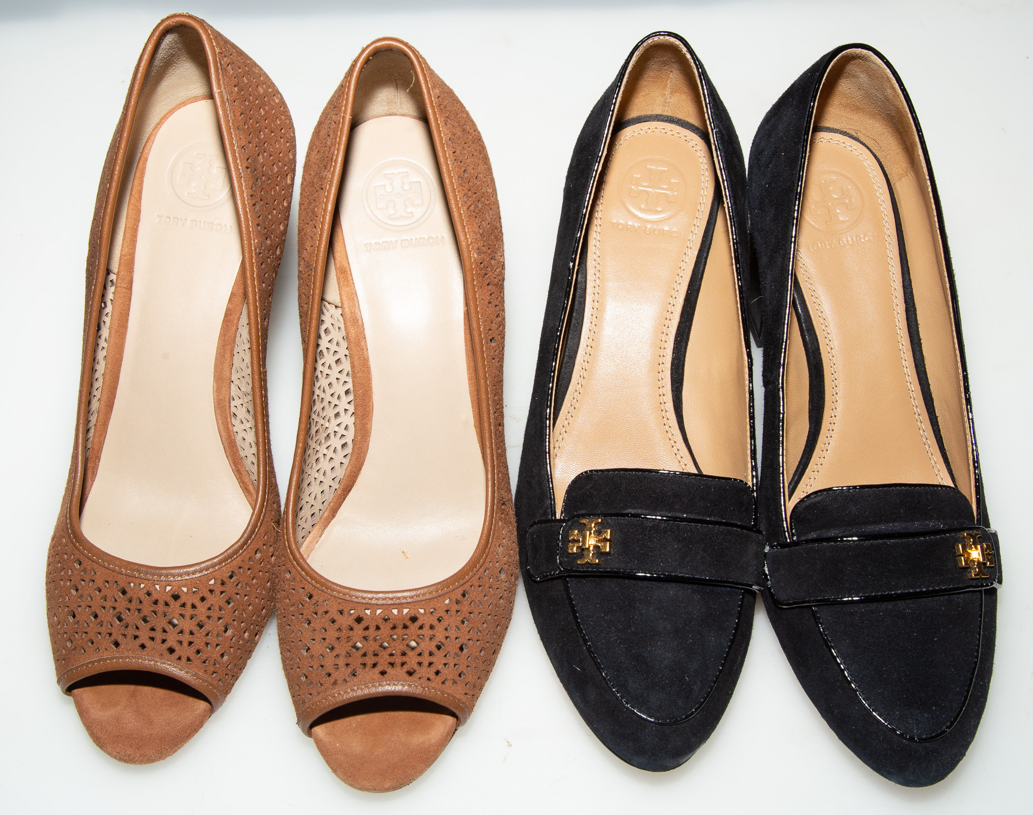 Appraisal: TWO PAIRS TORY BURCH SHOES both size including black suede