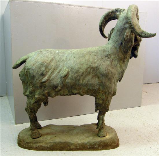 Appraisal: Cast metal bronzed sculpture in the form of a goat