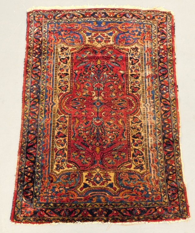 Appraisal: RED HAMADAN FLORAL RUG Middle East th CenturyBlue ivory brown