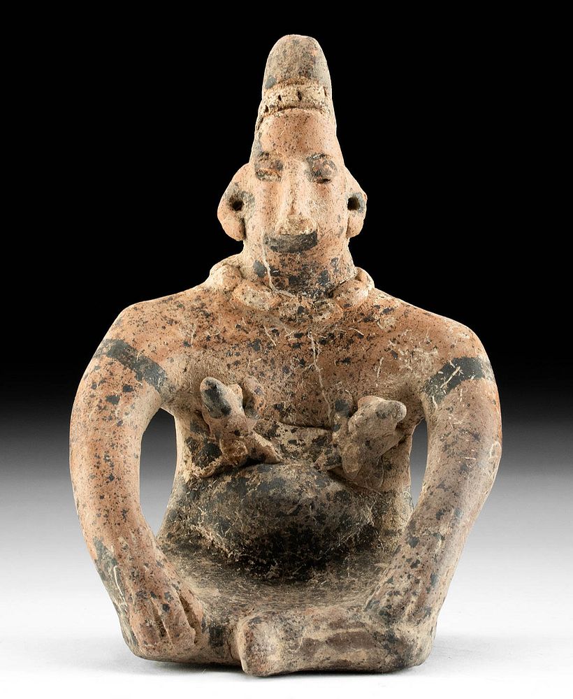 Appraisal: Colima Pottery Female w Nursing Infants First Time At Auction