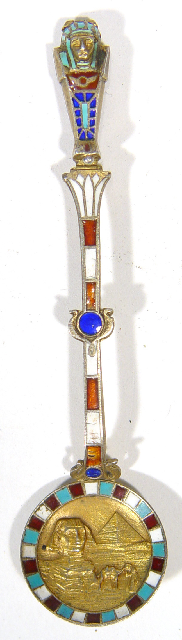 Appraisal: Unusual Continental silver gilt and coloured enamel spoon the bowl