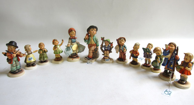 Appraisal: THIRTEEN HUMMEL FIGURINES with date marks from to present Titles