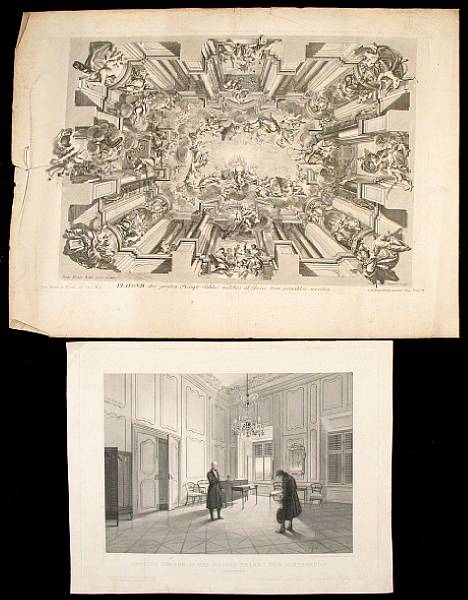 Appraisal: Plates Architecture amp c Large group of engraved and lithographic