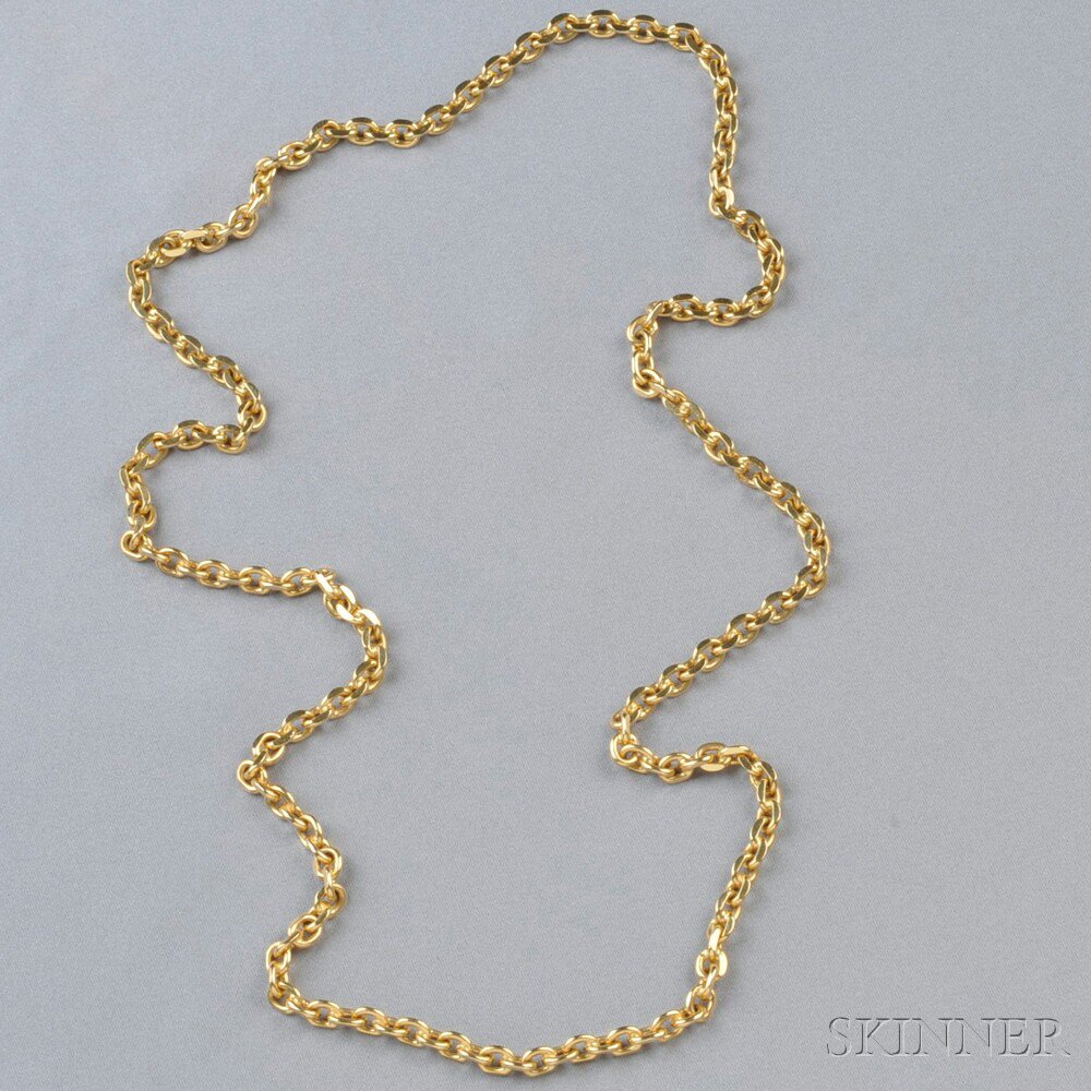 Appraisal: kt Gold Necklace composed of oval link chain dwt lg