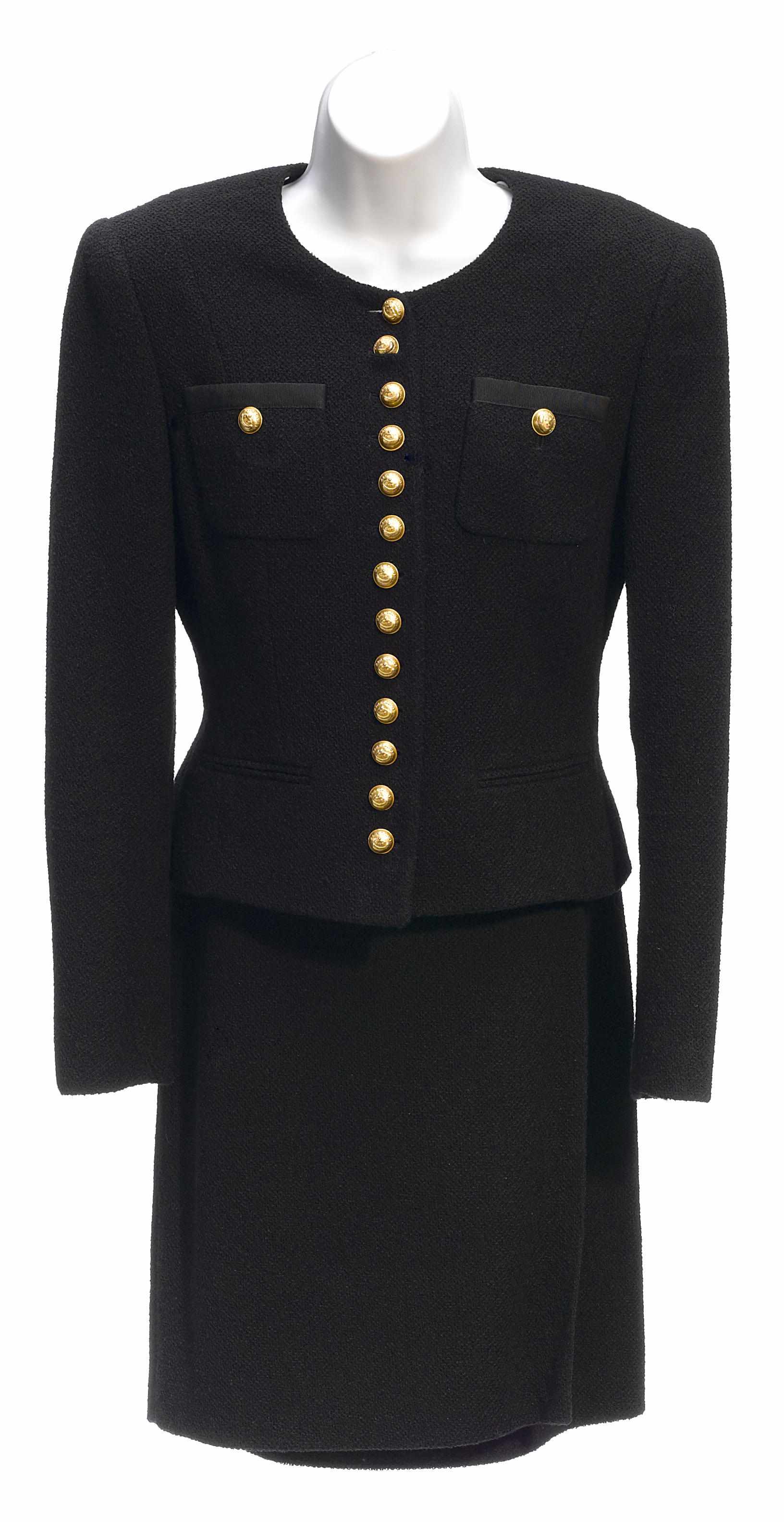 Appraisal: A Rena Lang black buttoned wool skirt suit together with