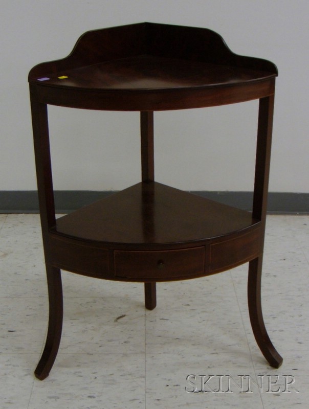 Appraisal: Late Federal Mahogany Quarter-round Corner Chamberstand