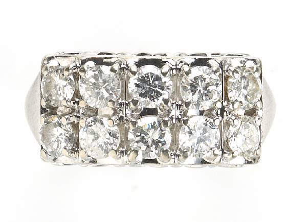 Appraisal: A diamond and k white gold ring Schiller estimated total