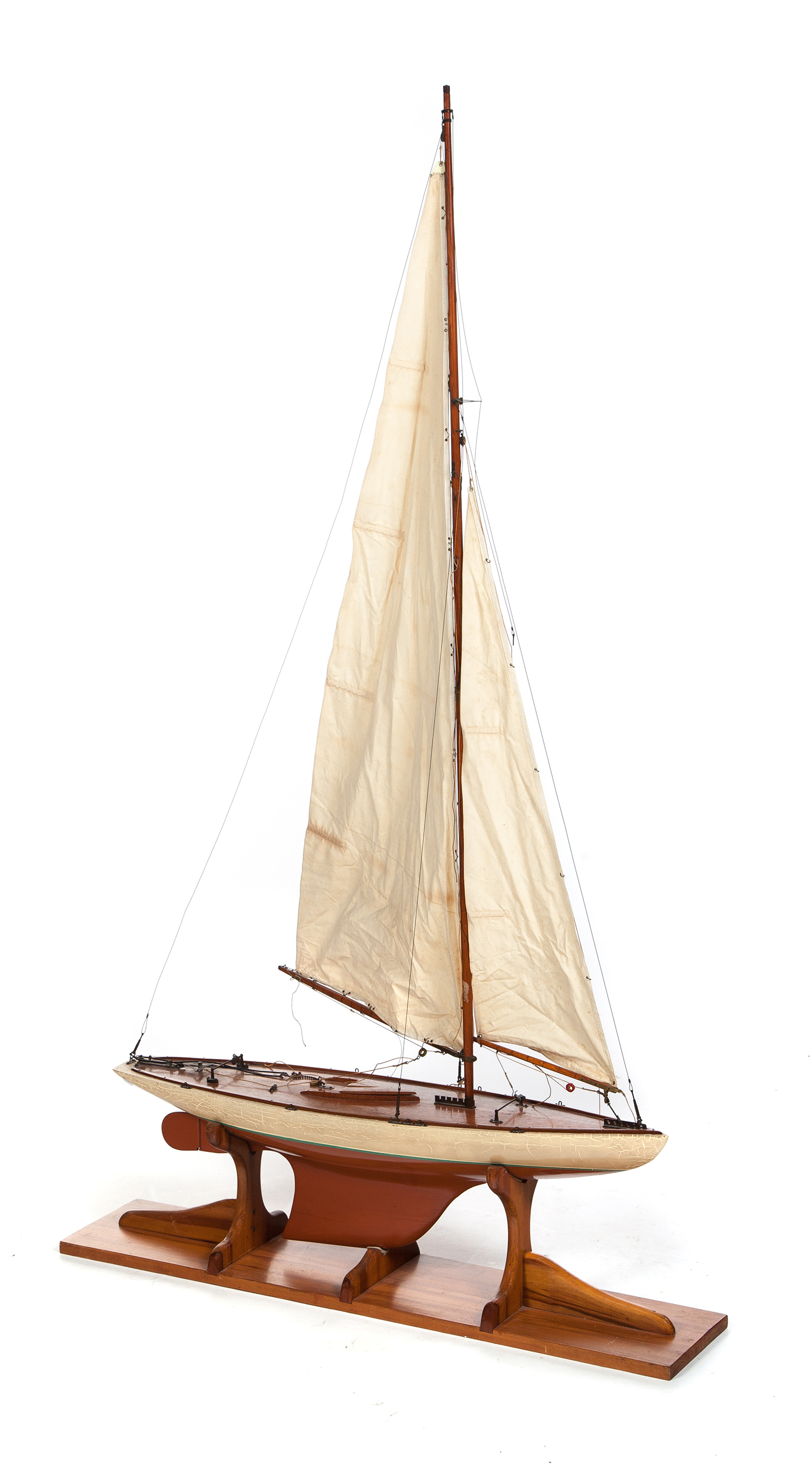 Appraisal: AMERICAN POND YACHT Ca s Wooden hulled boat made by