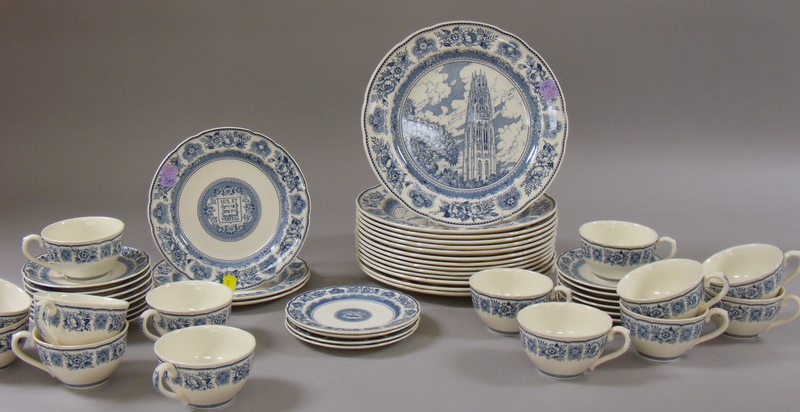 Appraisal: Forty-nine Piece Wedgwood Transfer Blue and White Yale Pattern Ceramic