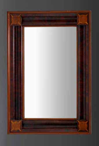 Appraisal: Late Classical inlaid mahogany looking glass philadelphia circa The ogee