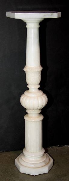 Appraisal: A Neoclassical style onyx pedestal late th early th century