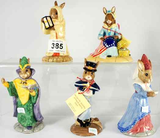 Appraisal: Royal Doulton Bunnykins Figures Sundial DB Mystic DB Betsi Ross