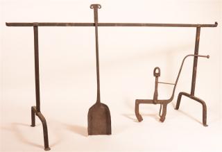 Appraisal: Three Pieces of th Century Hearth Iron Including a pot