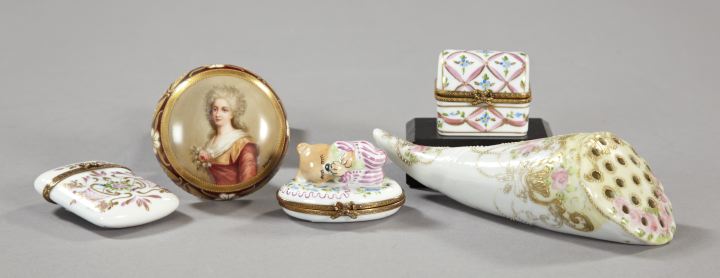 Appraisal: Group of Five Porcelain Items consisting of a rare Nippon