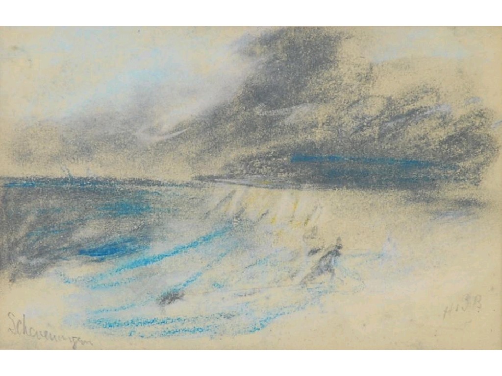 Appraisal: HERCULES BRABAZON BRABAZON - CHALK DRAWING ON BUFF PAPER 'Scheveningen'