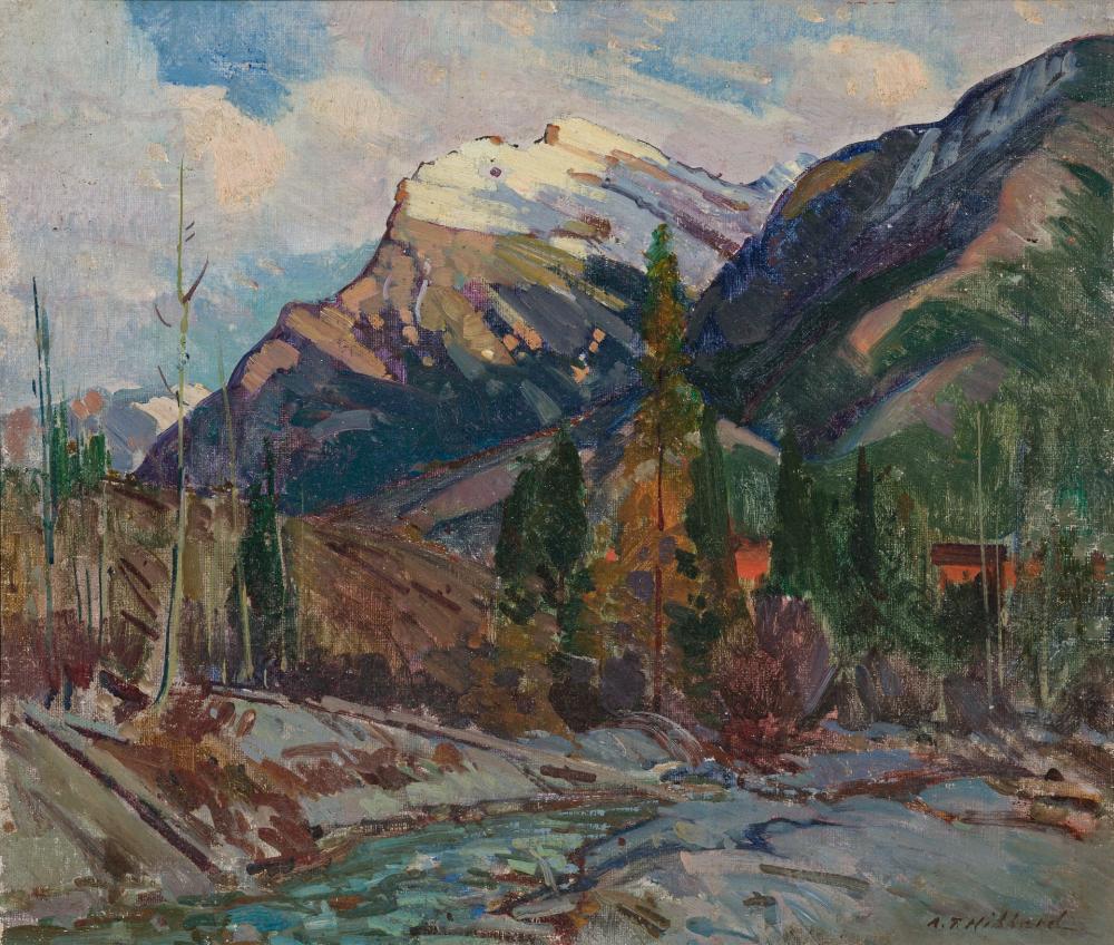 Appraisal: ALDRO THOMPSON HIBBARD American - Mountain Landscape oil on canvas