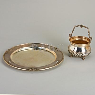 Appraisal: ITALIAN SILVER CHARGER AND BOWL ca Neoclassical charger with applied