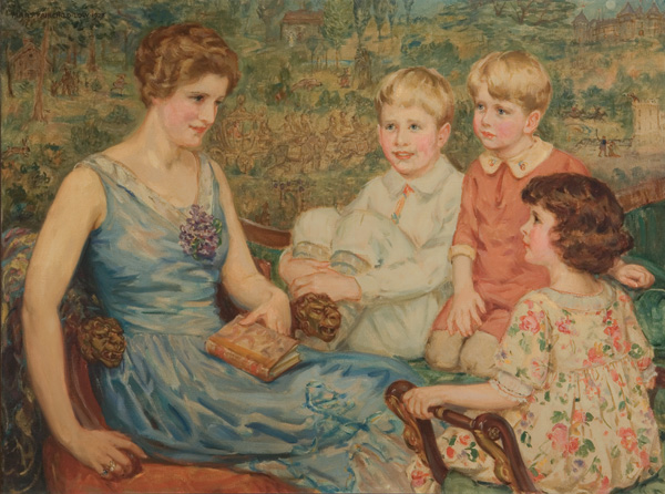 Appraisal: FAIRCHILD LOW MARY LOUISE American - ''The Bedtime Story'' oil