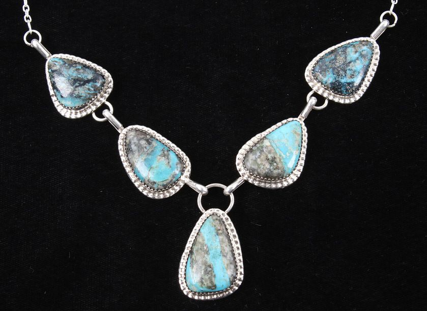 Appraisal: Navajo Stormy Mountain Turquoise Pendant Necklace Featured in this lot