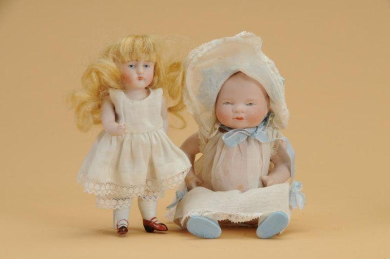 Appraisal: Lot Two All Bisque Dolls Germany ca lot includes an