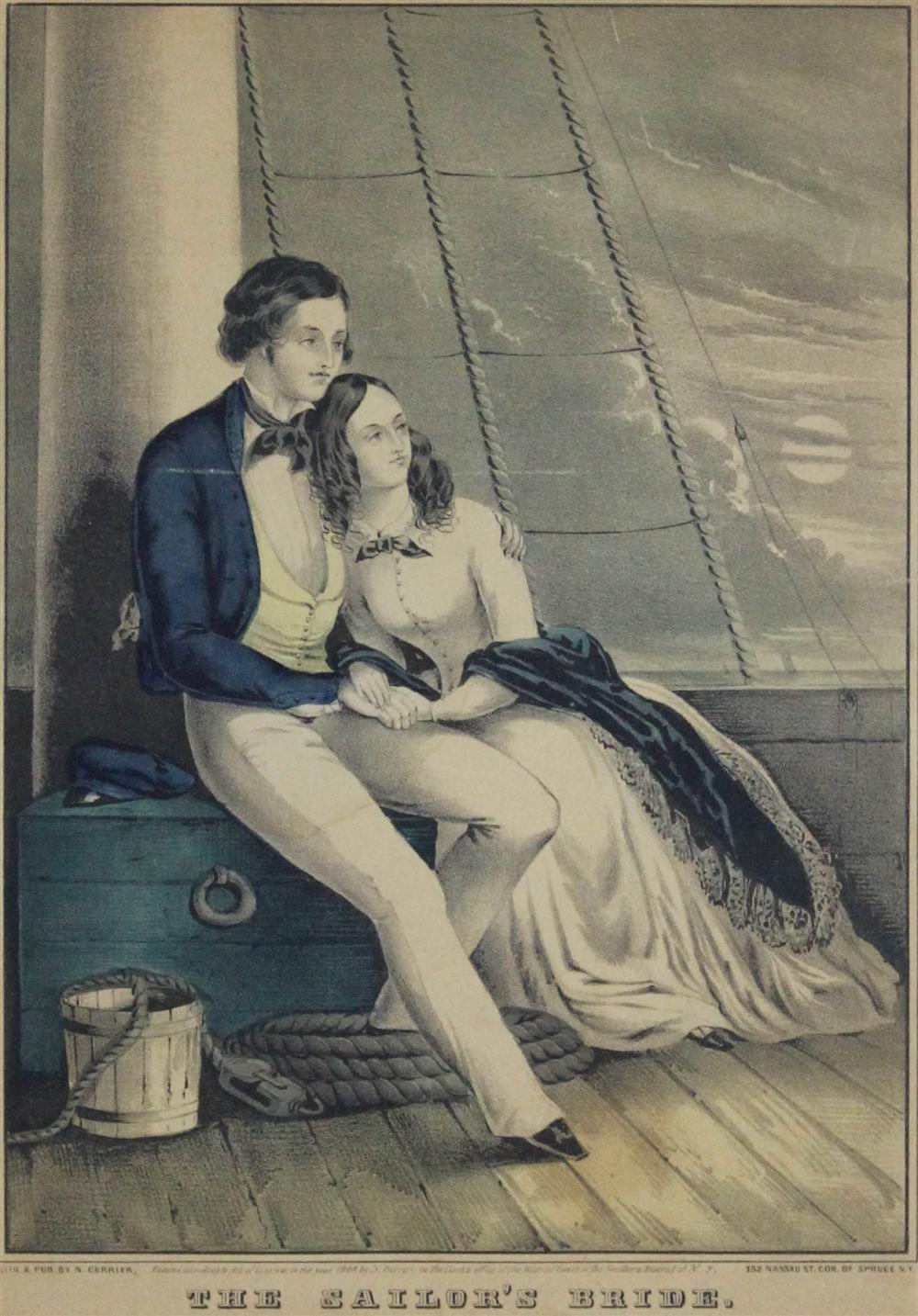 Appraisal: NATHANIEL CURRIER AMERICAN - THE SAILOR'S BRIDE Lithograph x in