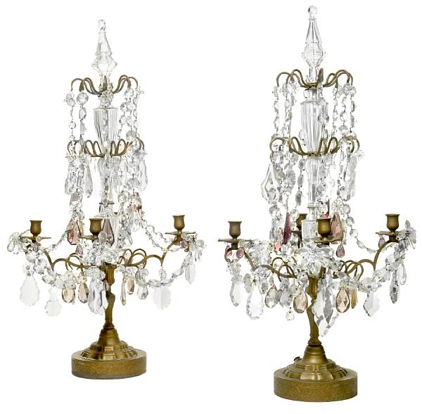 Appraisal: A pair of Louis XV style gilt metal and glass