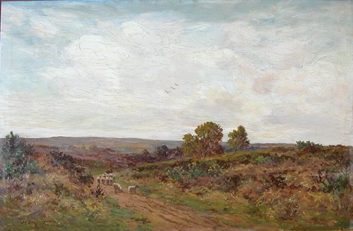 Appraisal: Artist Norman Percy Title Moorland View with Sheep Medium oil