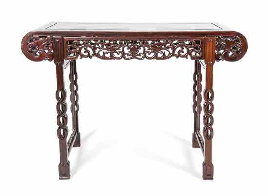 Appraisal: A Pair of Chinese Hardwood Altar Tables having a rectangular