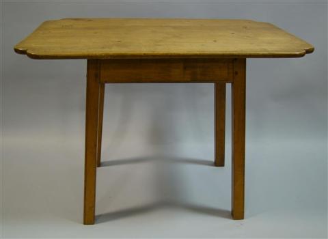 Appraisal: AMERICAN TAVERN STYLE TULIP POPLAR TABLE the rectangular planked top