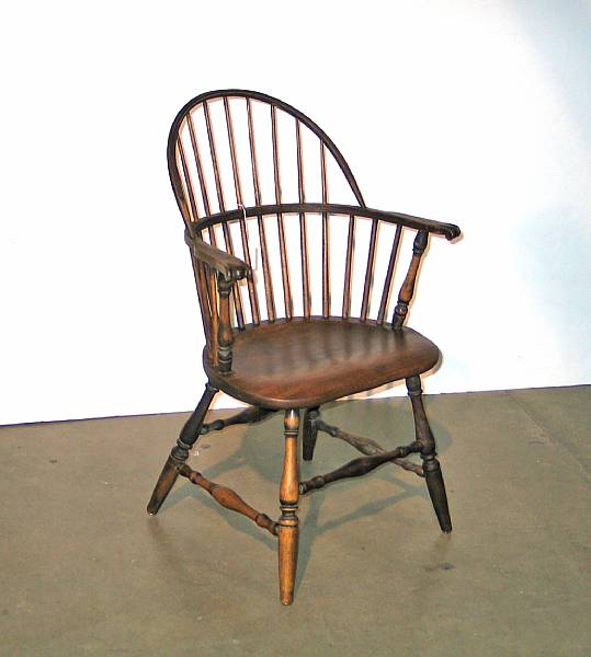 Appraisal: A Windsor style hardwood armchair first quarter th century height