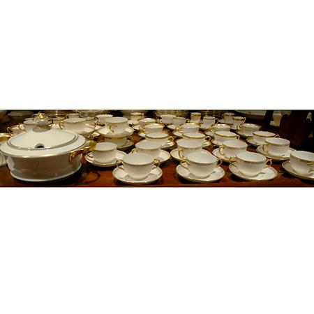 Appraisal: Assembled French Gilt Decorated Porcelain Dinner Service Estimate -