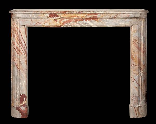 Appraisal: A Louis XVI style variegated marble fireplace surround last quarter