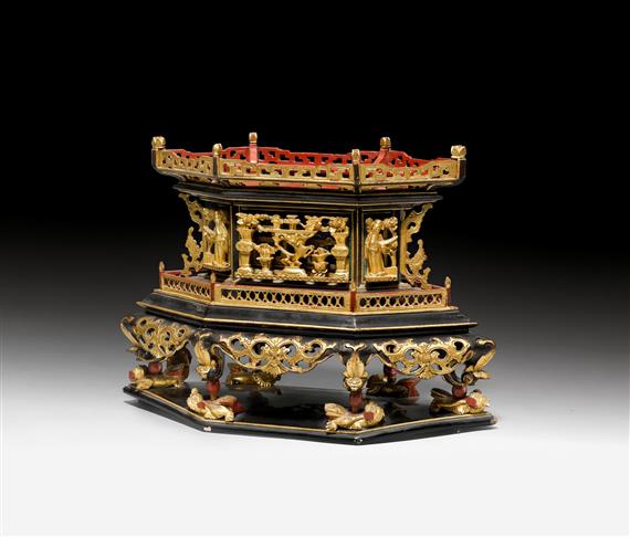 Appraisal: LACQUER BOX FOR OFFERINGS China late Qing dynasty x cm