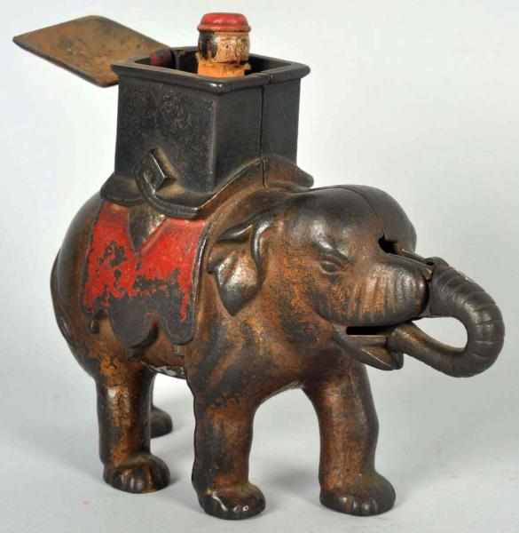 Appraisal: Cast Iron Howdah Elephant Mechanical Bank Working condition Condition Very