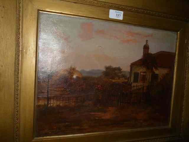 Appraisal: FRED MARSTON ENGLISH SCHOOL Country Cottage oil on canvas signed