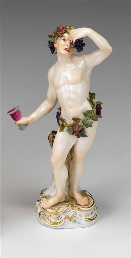 Appraisal: Meissen porcelain figure of Bacchus late th century Modeled as