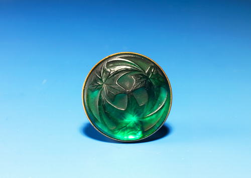 Appraisal: R LALIQUE Brooch Feuilles de Lierre ivy green with original